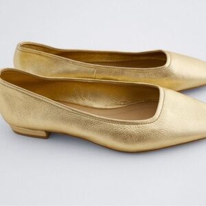Zara Gold flats